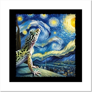 Vivid Vibes Gecko-inspired Tees Starry Night and Style to Wardrobes Posters and Art